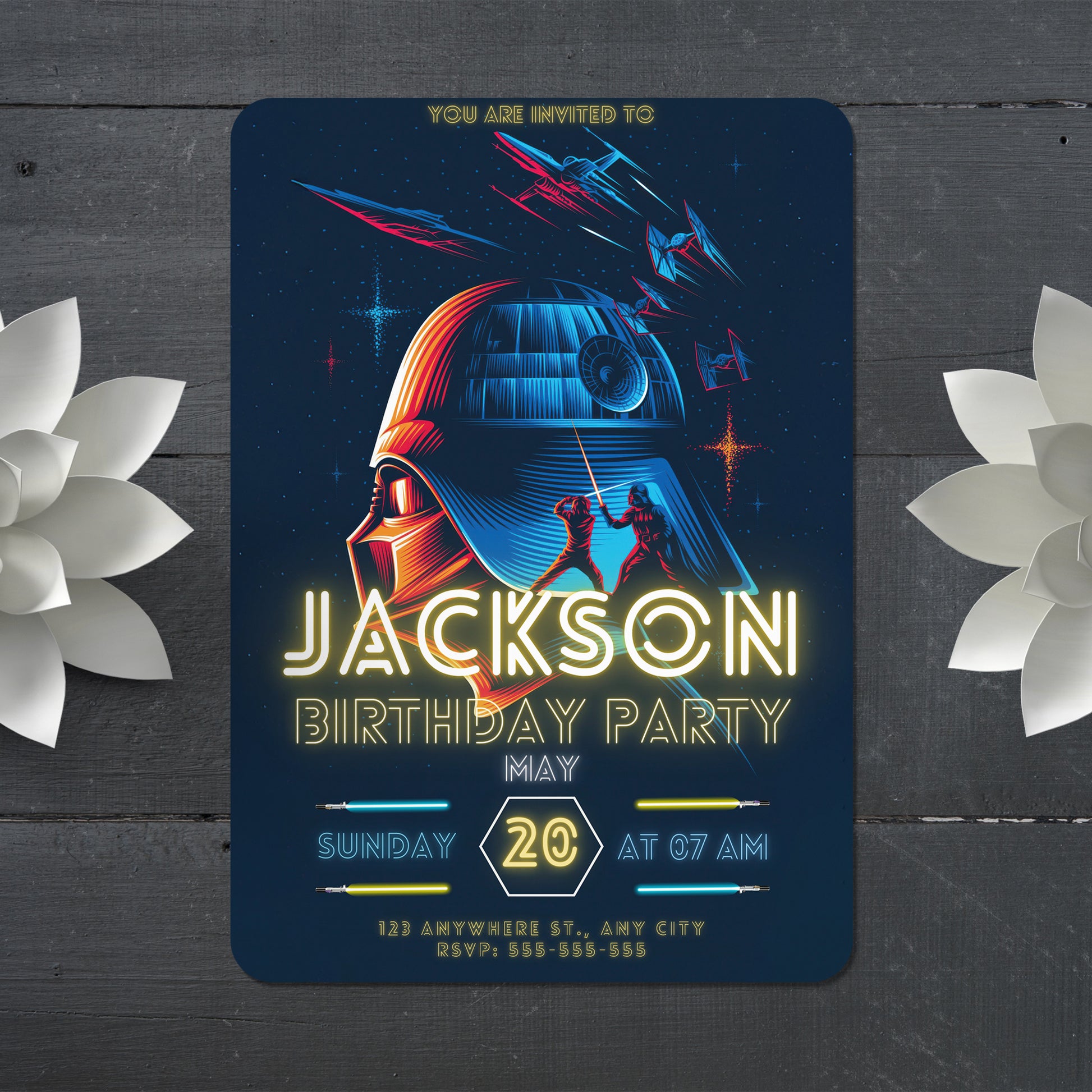 Star Wars Birthday Invitation Template - CreativeRino