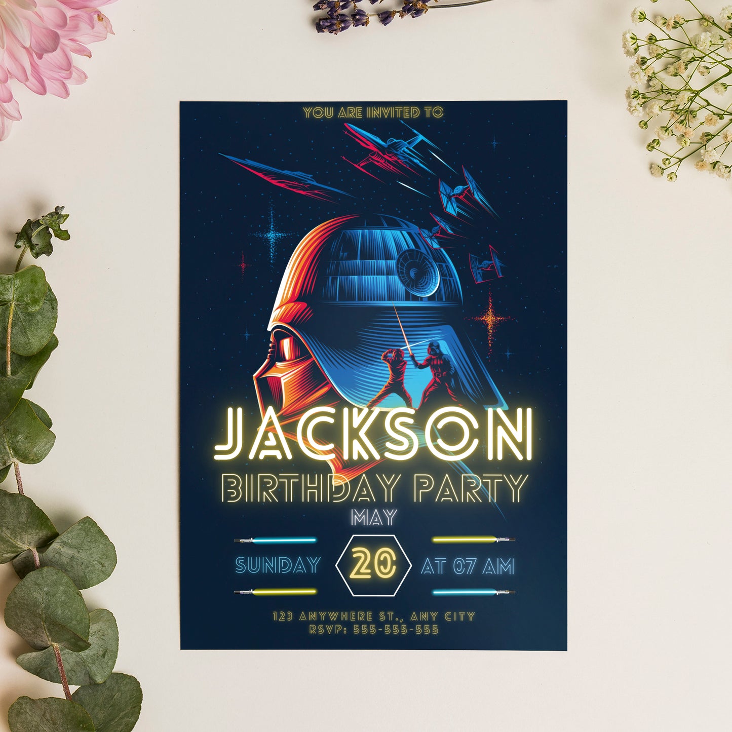 Star Wars Birthday Invitation Template - CreativeRino