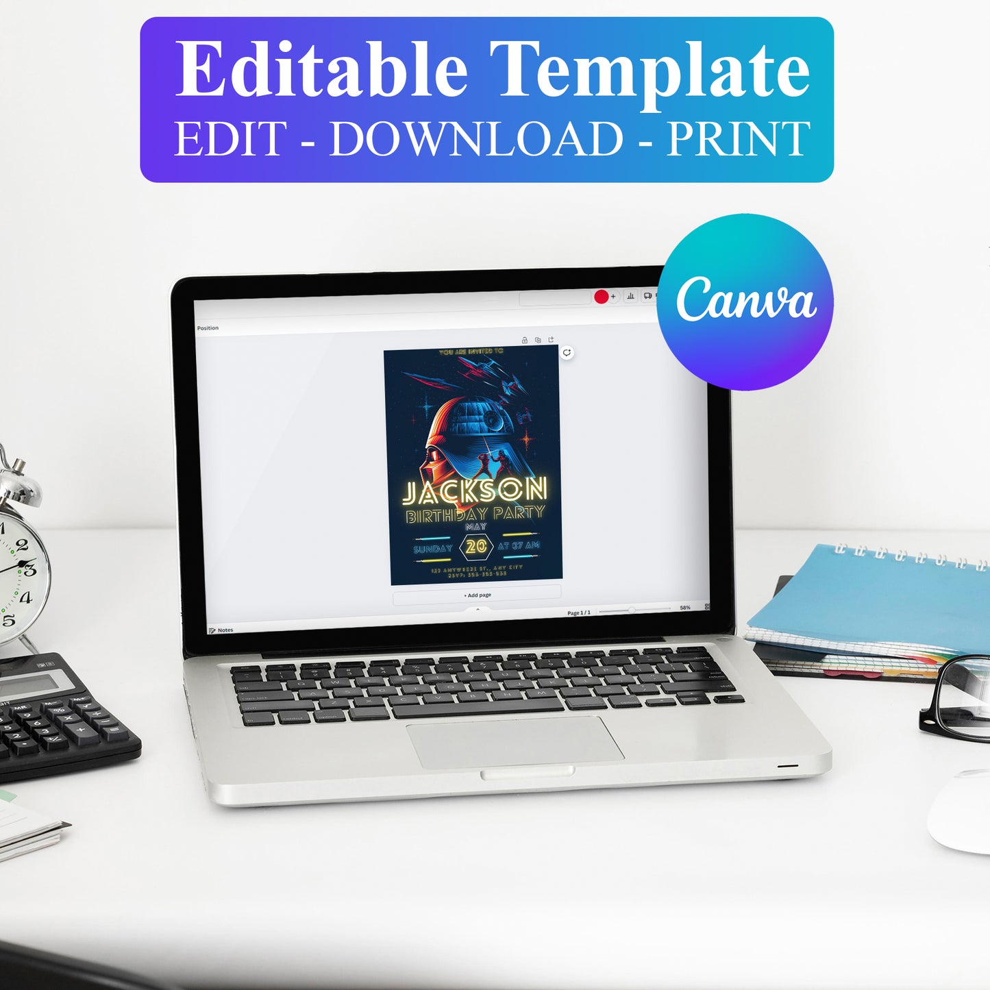 Star Wars Birthday Invitation Template - CreativeRino