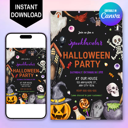 Spooktacular Halloween Party Invitation - CreativeRino