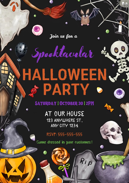 Spooktacular Halloween Party Invitation - CreativeRino