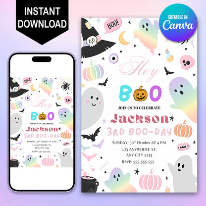 Halloween Birthday Invitation template - CreativeRino