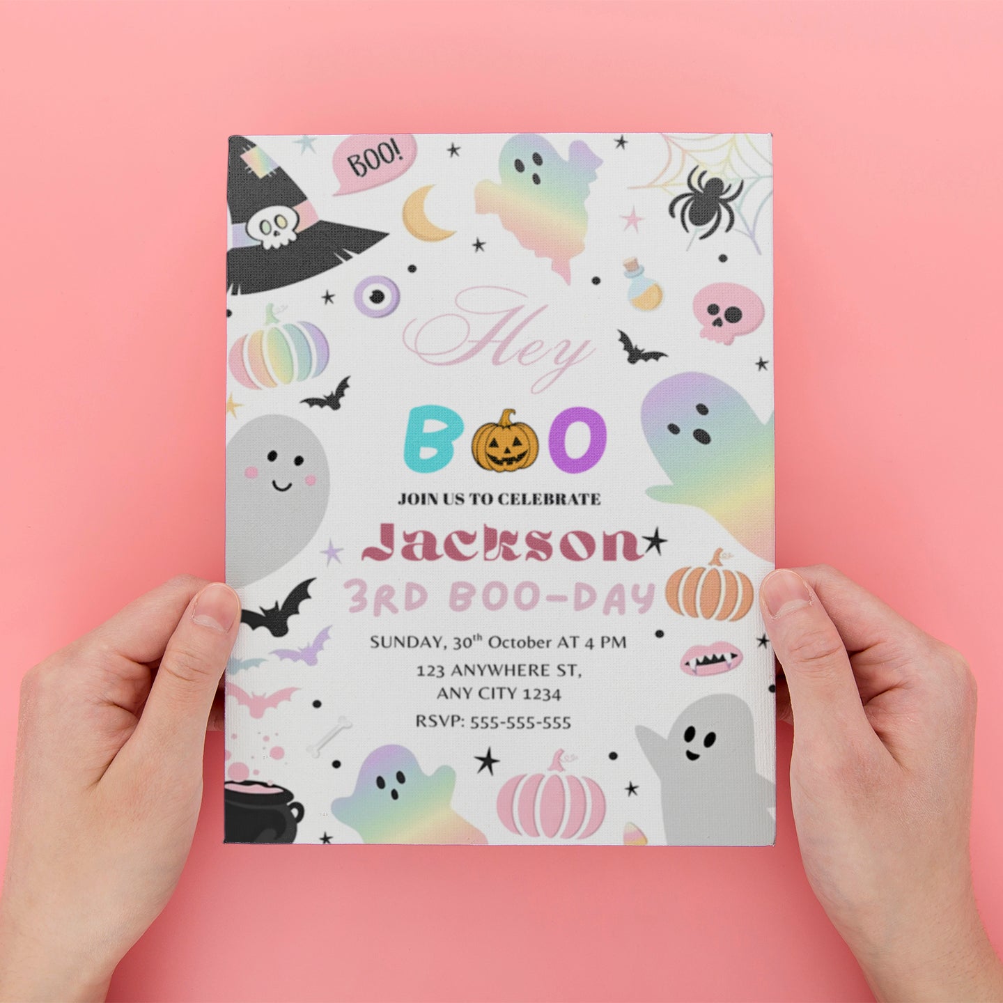 Halloween Birthday Invitation template - CreativeRino