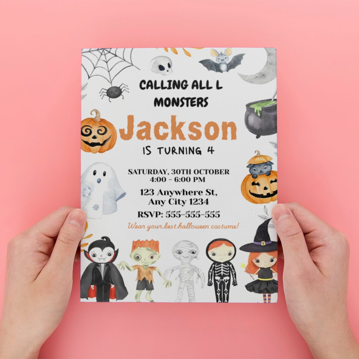 Editable Halloween Invitation Halloween Party Invitation - CreativeRino