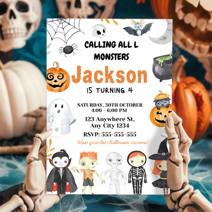Editable Halloween Invitation Halloween Party Invitation - CreativeRino