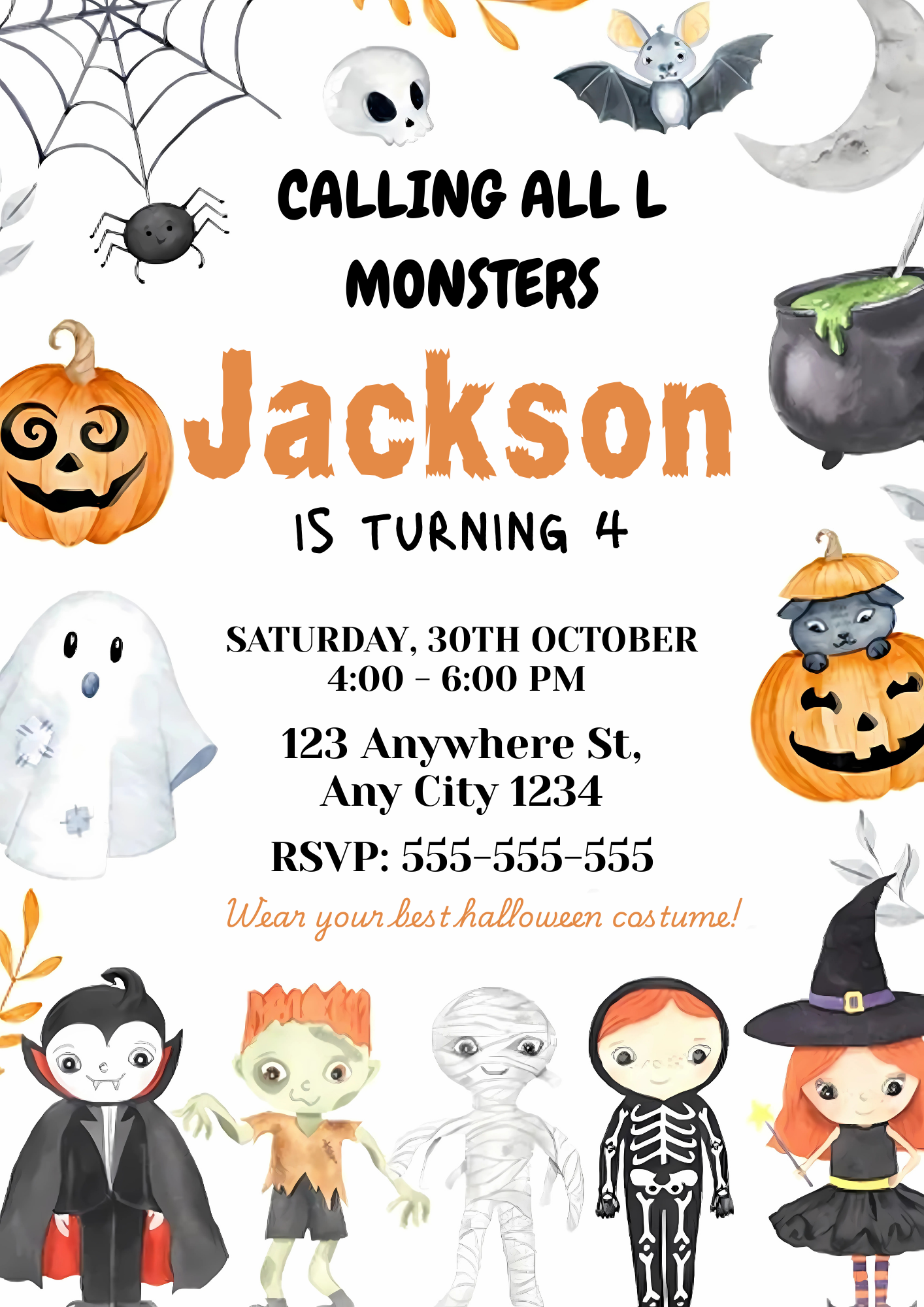 Editable Halloween Invitation Halloween Party Invitation - CreativeRino