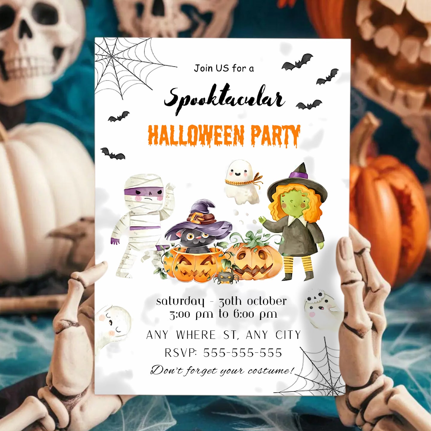 Spooktacular Halloween Invitation Halloween Party Invitation - CreativeRino