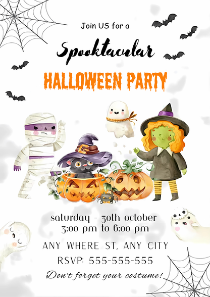 Spooktacular Halloween Invitation Halloween Party Invitation - CreativeRino