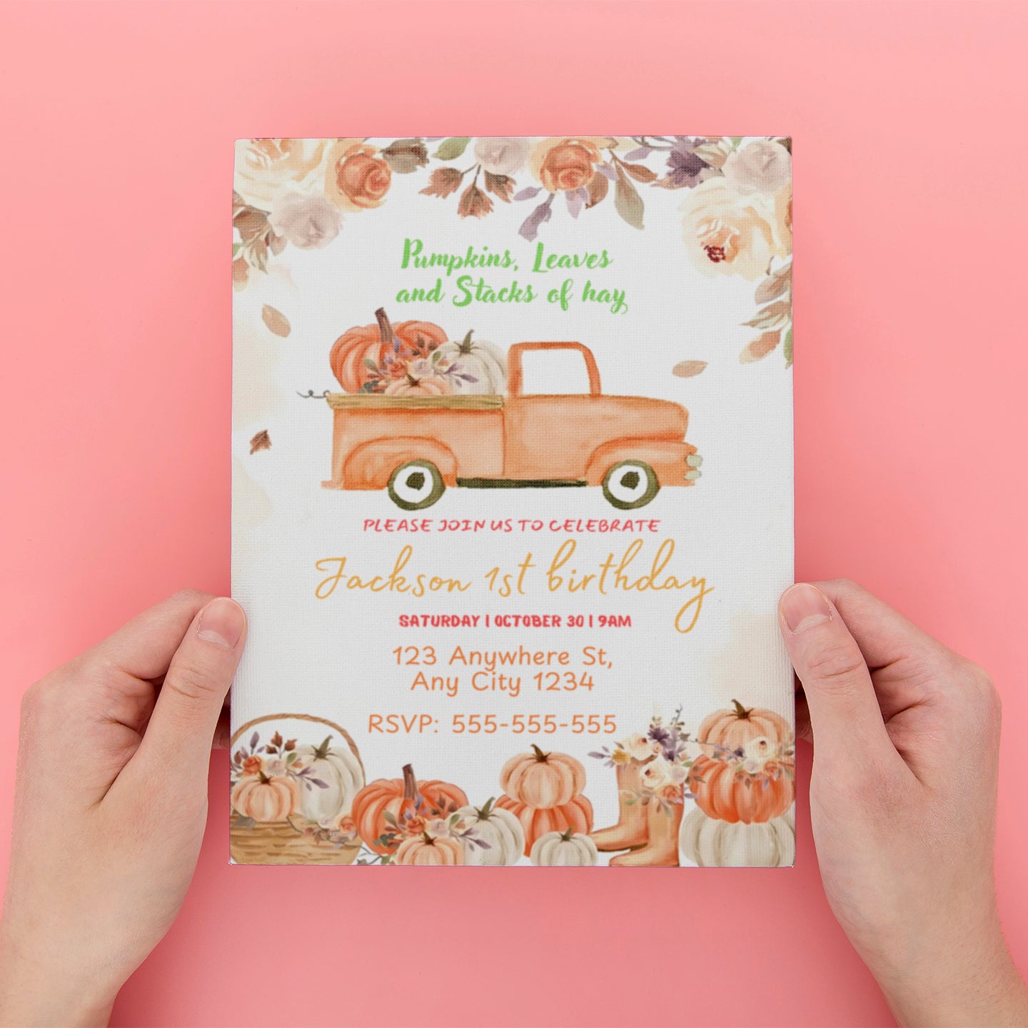 Fall Pumpkin Truck Invitation - CreativeRino