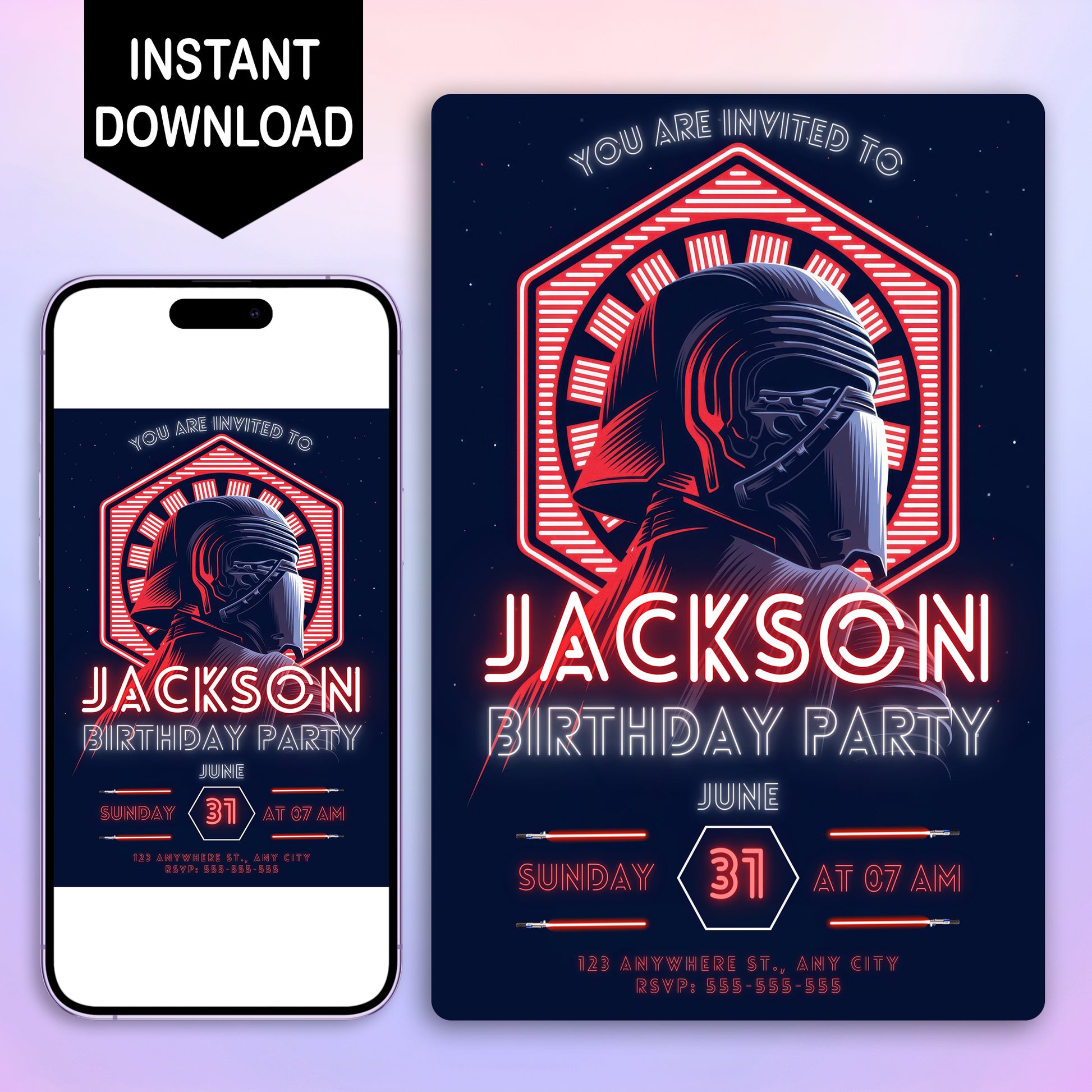 Star Wars Birthday Invitation Template - CreativeRino