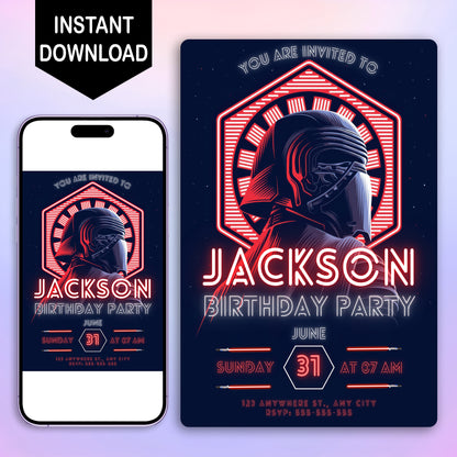 Star Wars Birthday Invitation Template - CreativeRino