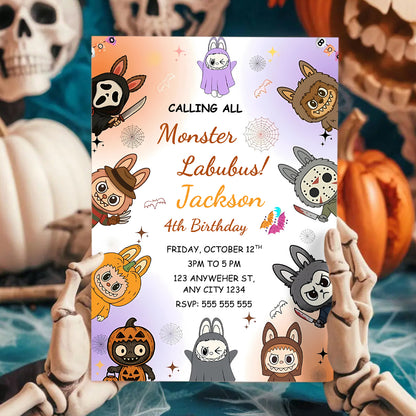 Monster Labubu Halloween Invitation - CreativeRino