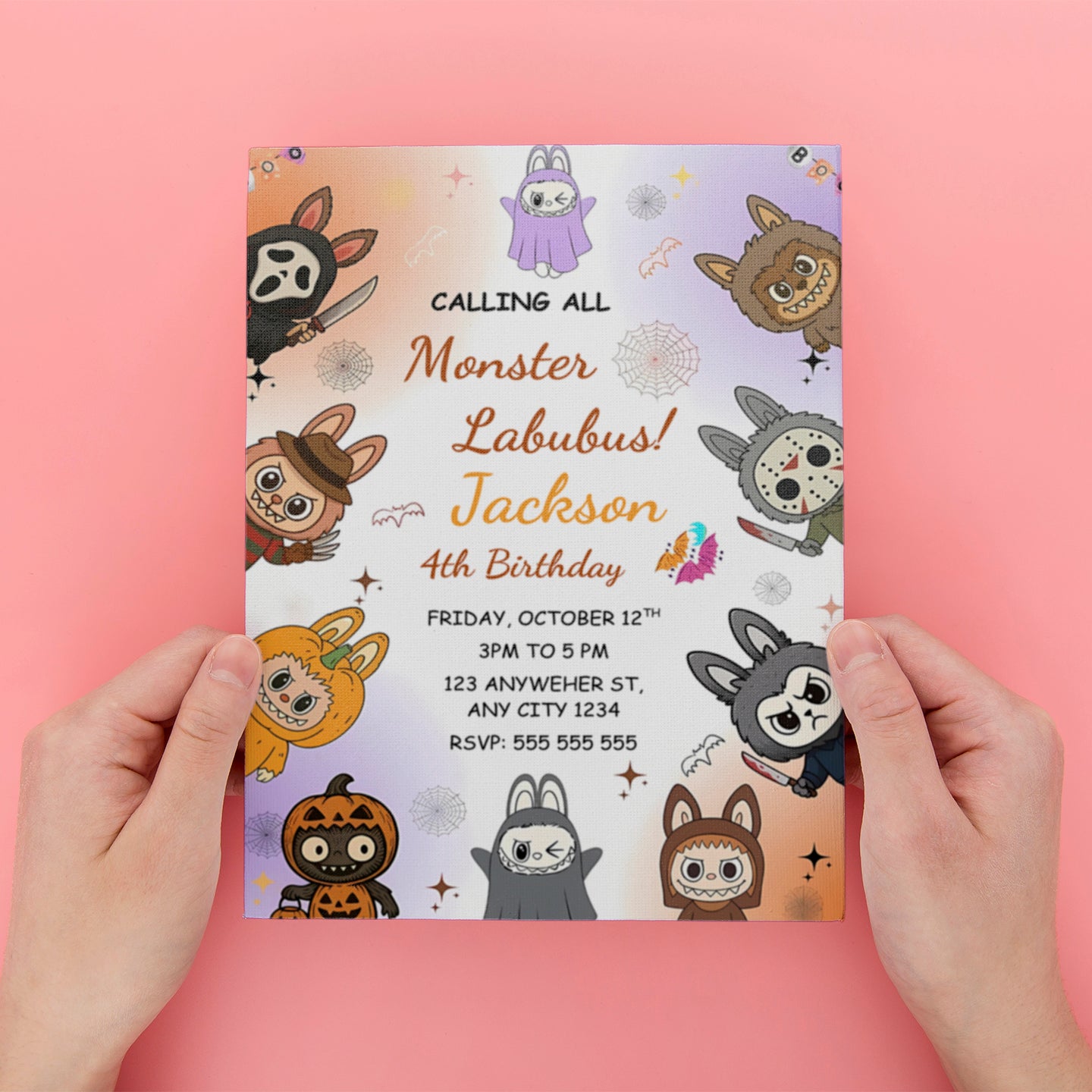 Monster Labubu Halloween Invitation - CreativeRino