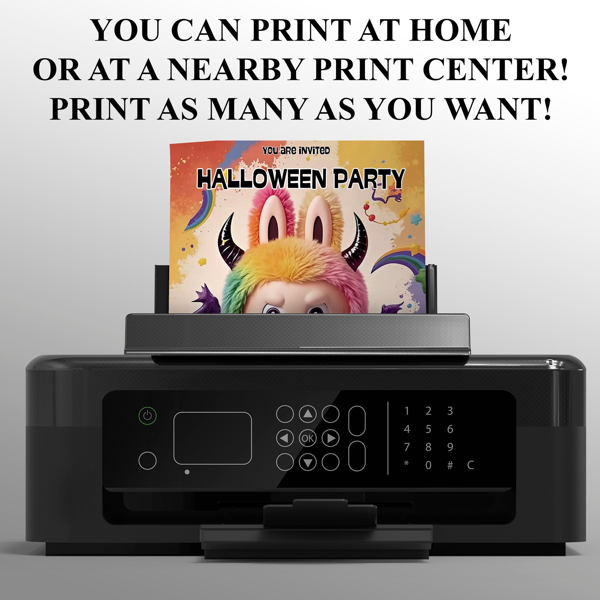 Editable Labubu Halloween Party Invitation - CreativeRino