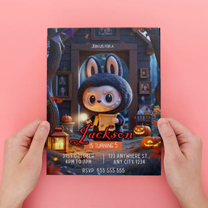 Labubu Halloween Birthday Party Invitation - CreativeRino