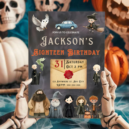 Editable Harry Potter Halloween Party Invitation - CreativeRino