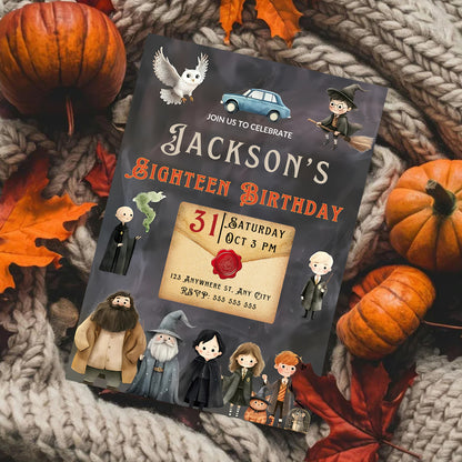 Editable Harry Potter Halloween Party Invitation - CreativeRino