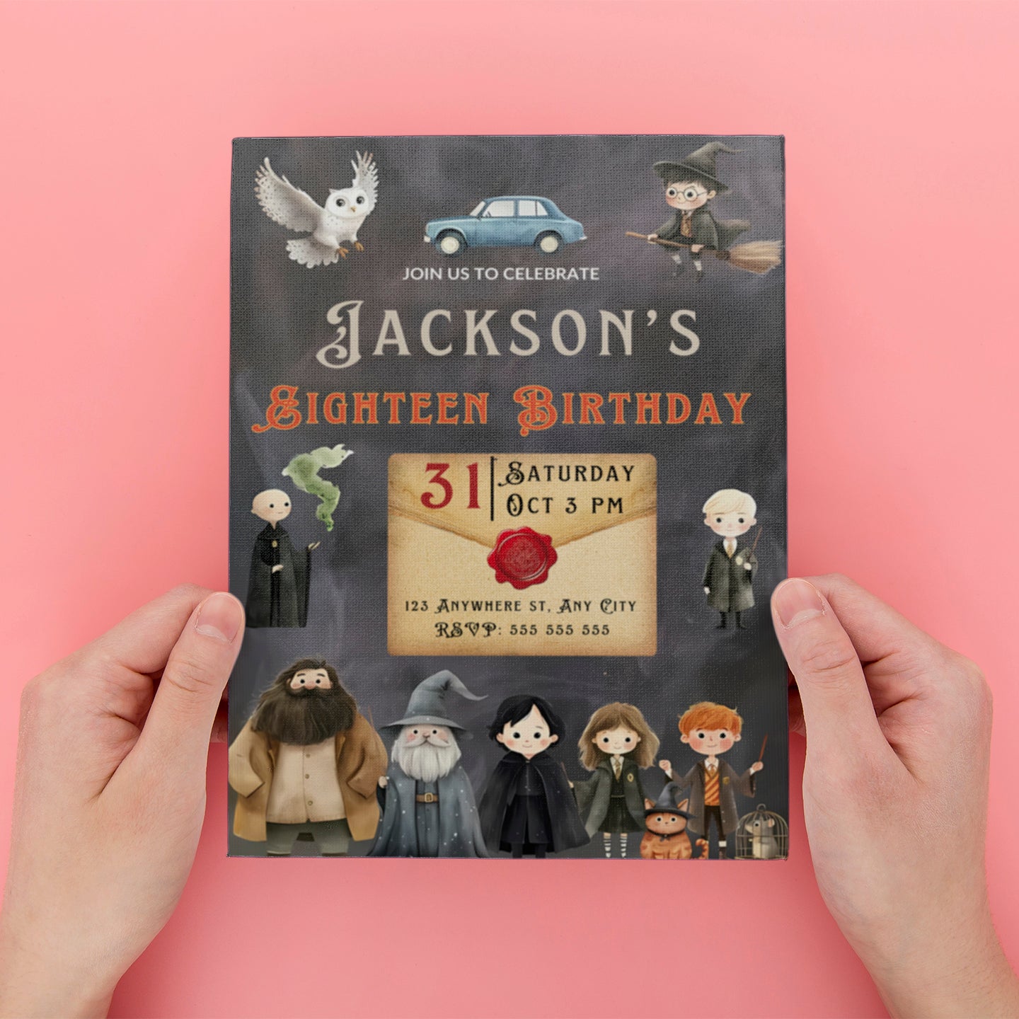 Editable Harry Potter Halloween Party Invitation - CreativeRino