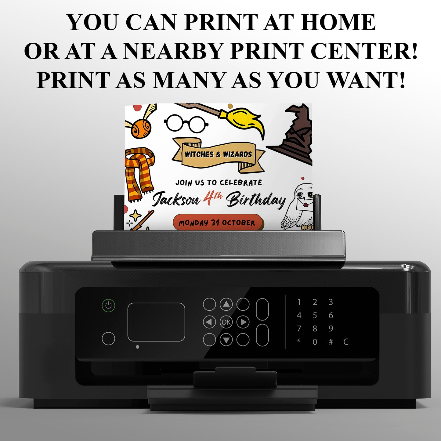 Editable Harry Potter Halloween Party Invitation Template - CreativeRino