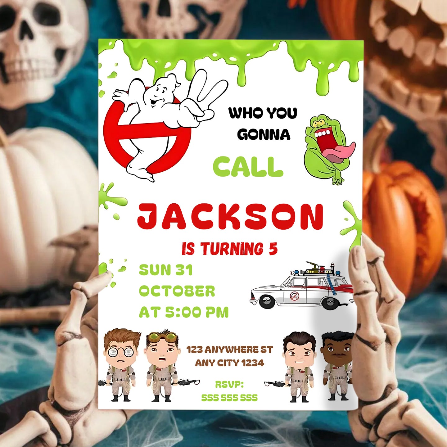 Ghostbusters Halloween Birthday Party Invitation - CreativeRino