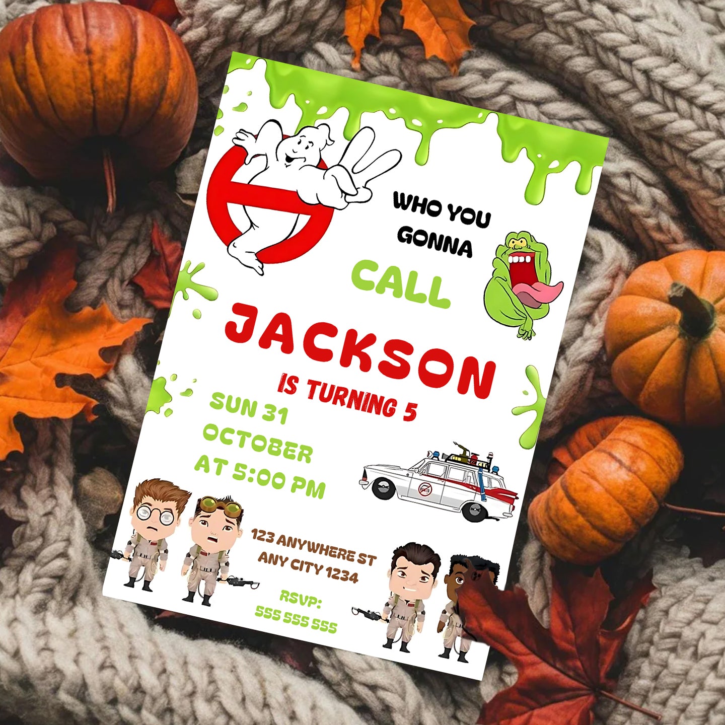 Ghostbusters Halloween Birthday Party Invitation - CreativeRino