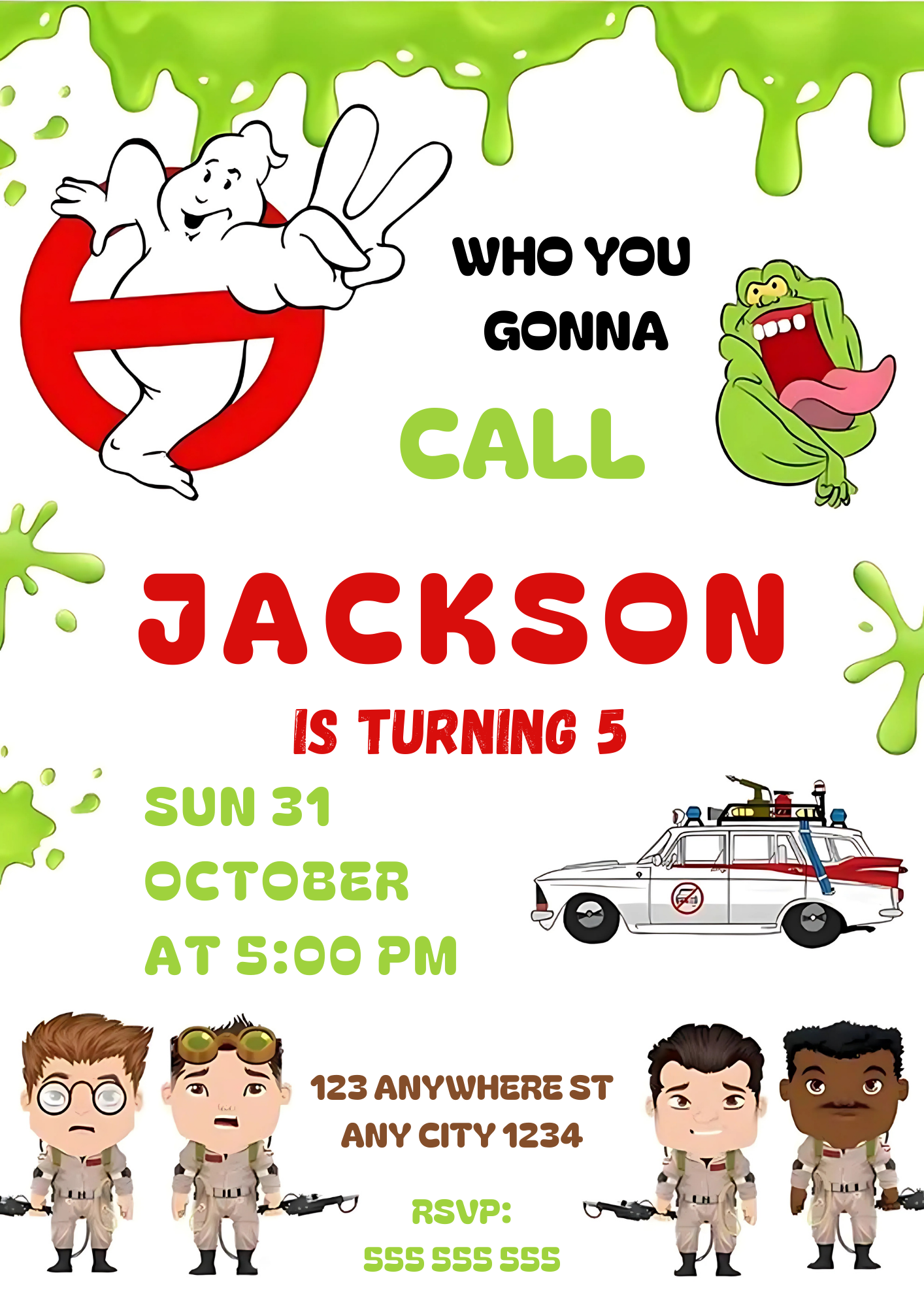 Ghostbusters Halloween Birthday Party Invitation - CreativeRino
