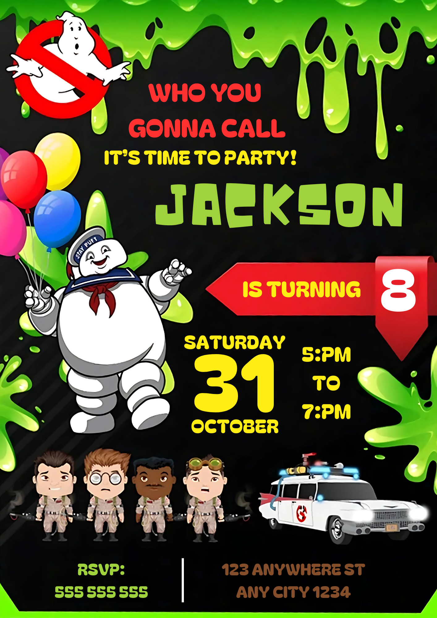 Ghostbusters Halloween Birthday Invitation - CreativeRino