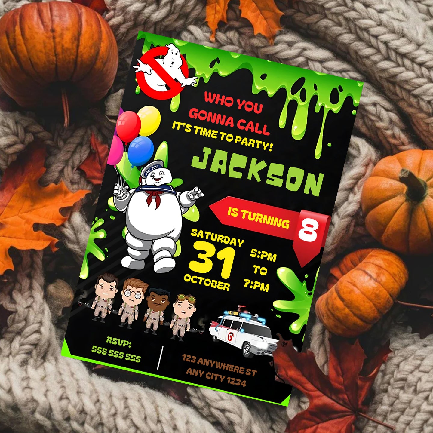 Ghostbusters Halloween Birthday Invitation - CreativeRino