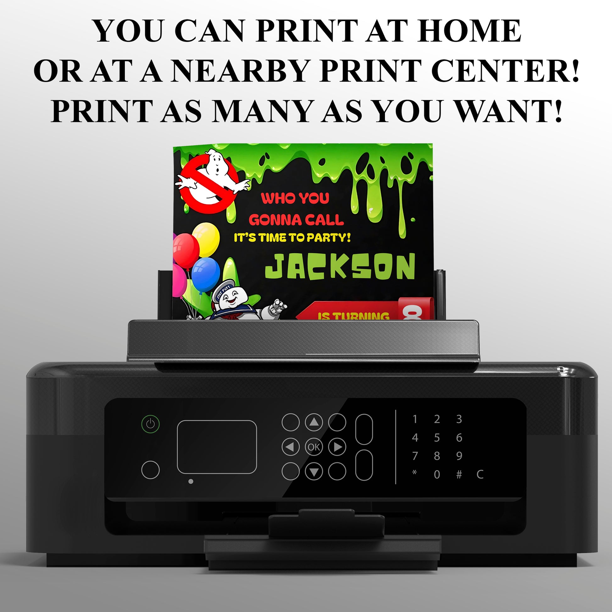 Ghostbusters Halloween Birthday Invitation - CreativeRino