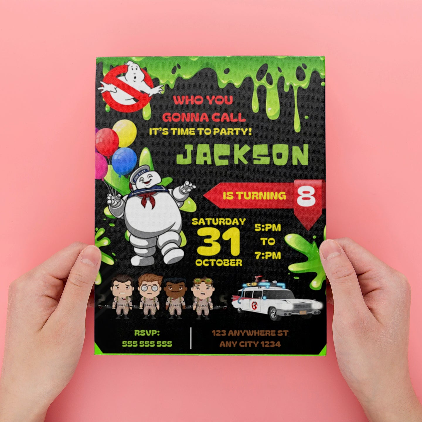 Ghostbusters Halloween Birthday Invitation - CreativeRino