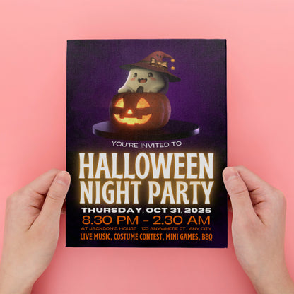 Ghost Pumpkin Halloween Party Invitation - CreativeRino