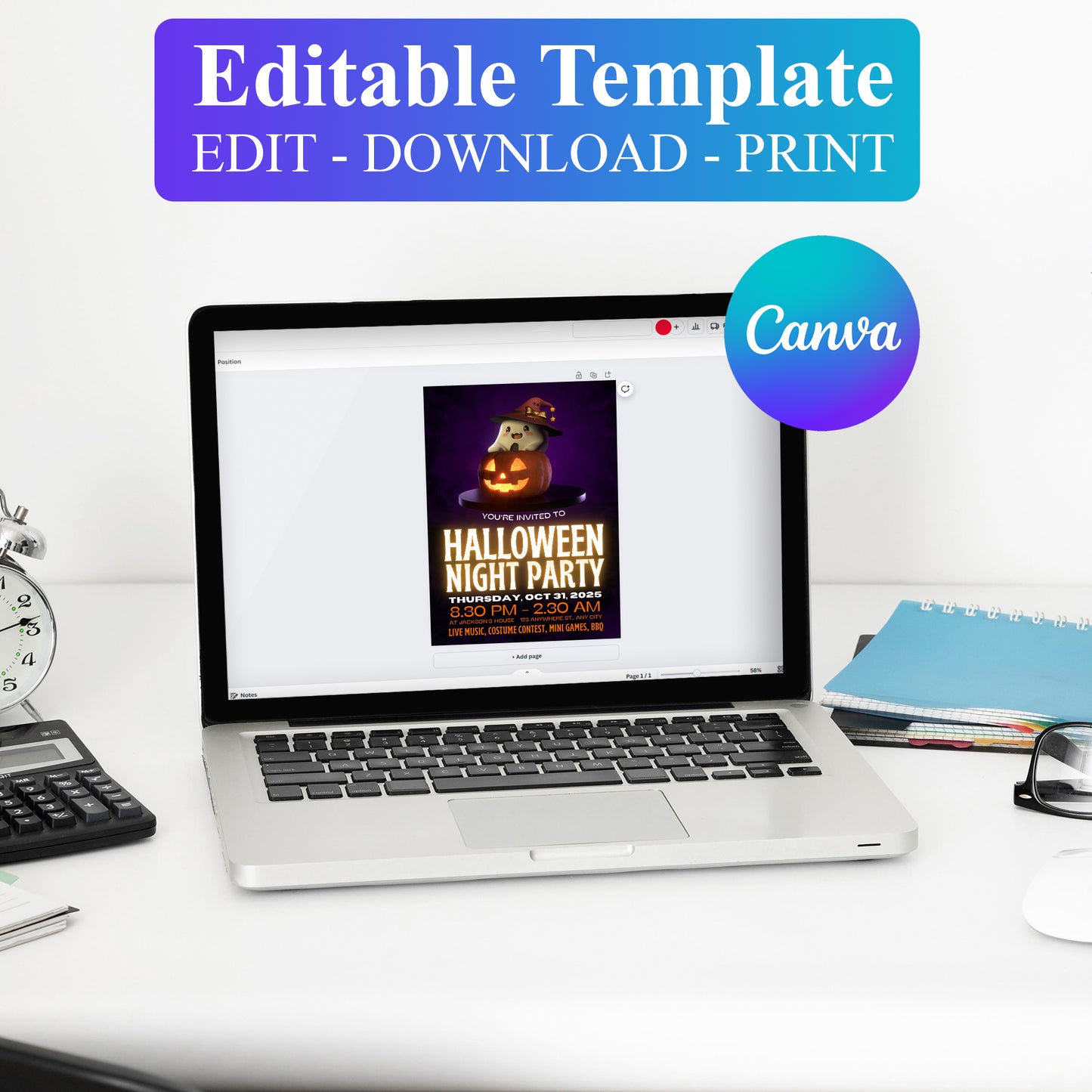 Ghost Pumpkin Halloween Party Invitation - CreativeRino