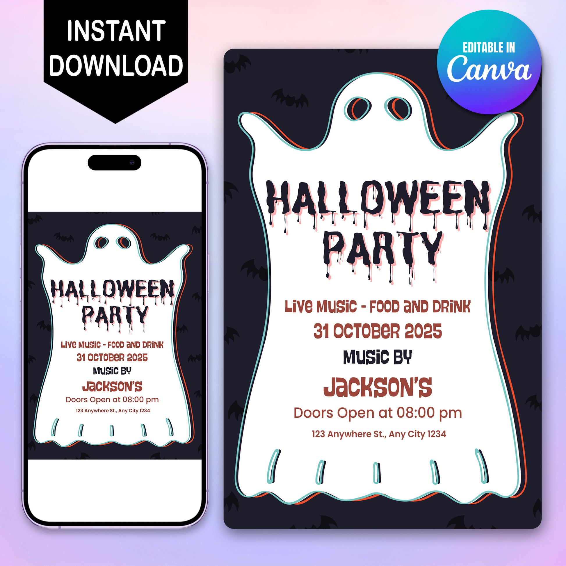 Ghost Halloween Party Invitation - CreativeRino