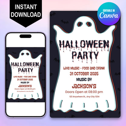 Ghost Halloween Party Invitation - CreativeRino