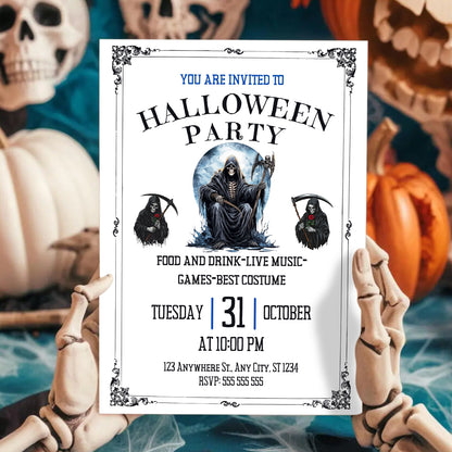 Grim Reaper Halloween Invitation - CreativeRino