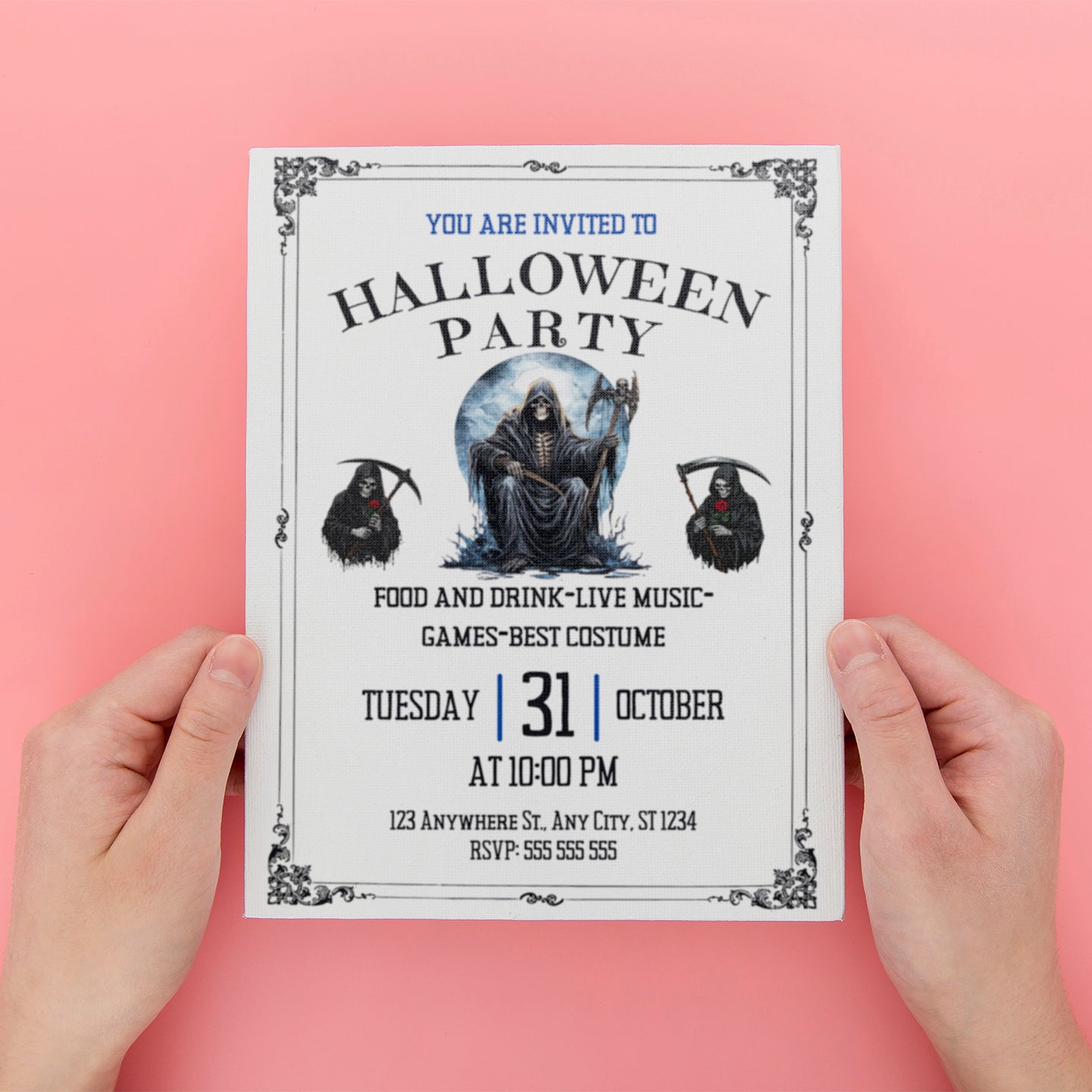 Grim Reaper Halloween Invitation - CreativeRino