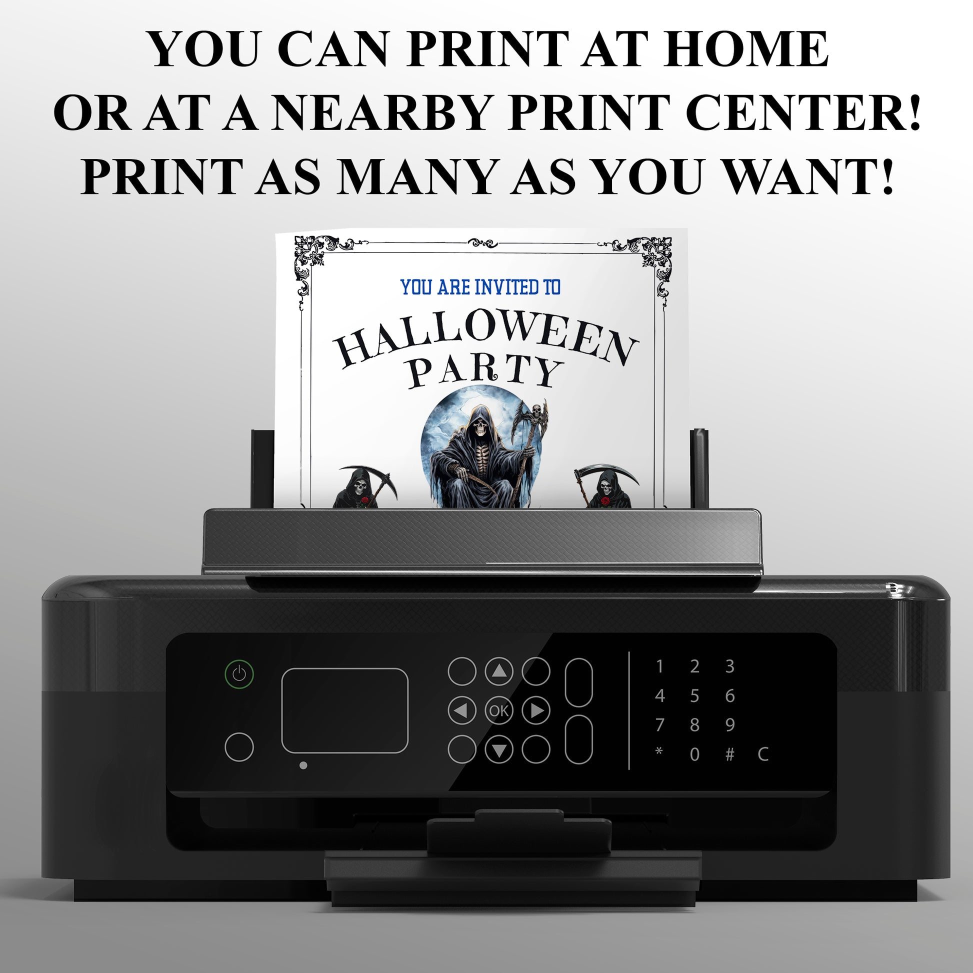 Grim Reaper Halloween Invitation - CreativeRino