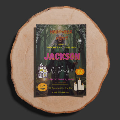 Halloween Birthday Party Invitation Template - CreativeRino