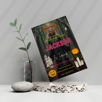 Halloween Birthday Party Invitation Template - CreativeRino