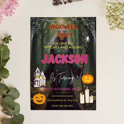 Halloween Birthday Party Invitation Template - CreativeRino