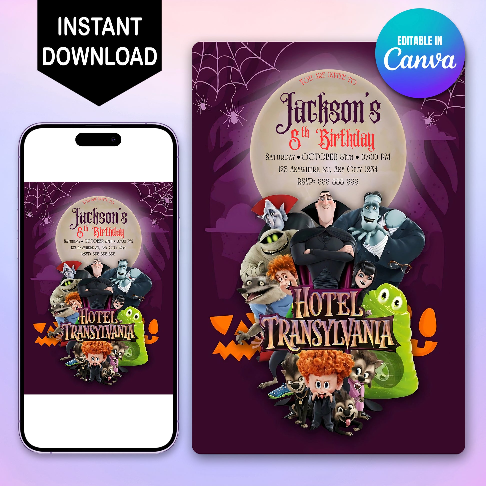 Hotel Transylvania Halloween Birthday Invitation - CreativeRino
