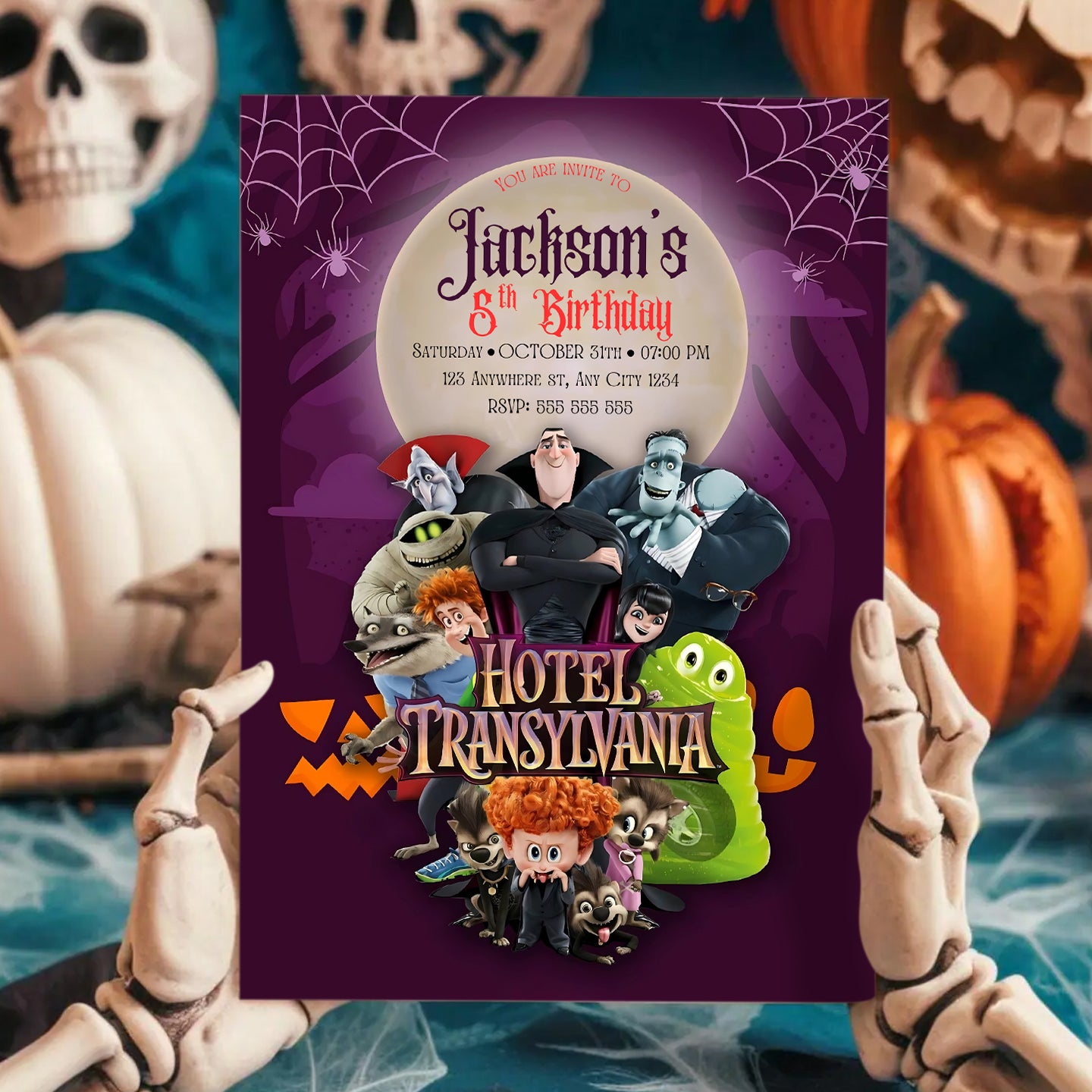 Hotel Transylvania Halloween Birthday Invitation - CreativeRino