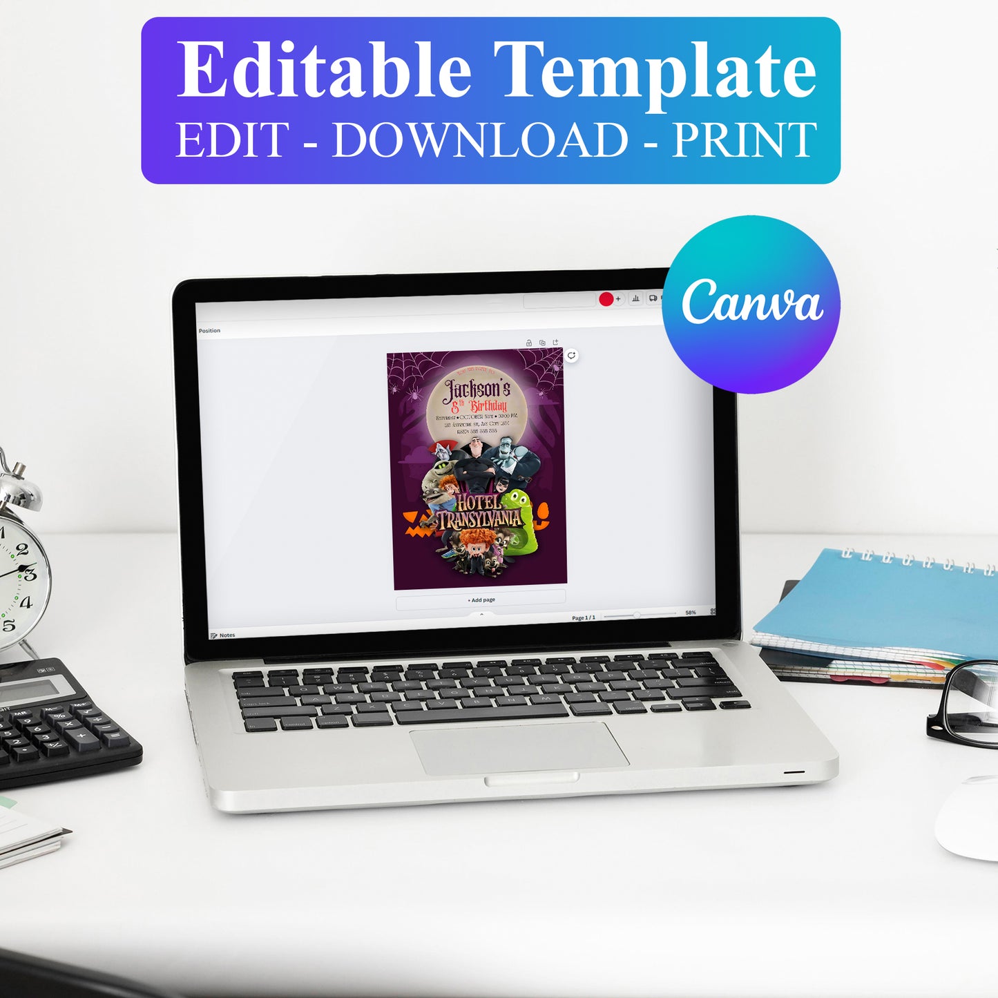 Hotel Transylvania Halloween Birthday Invitation - CreativeRino