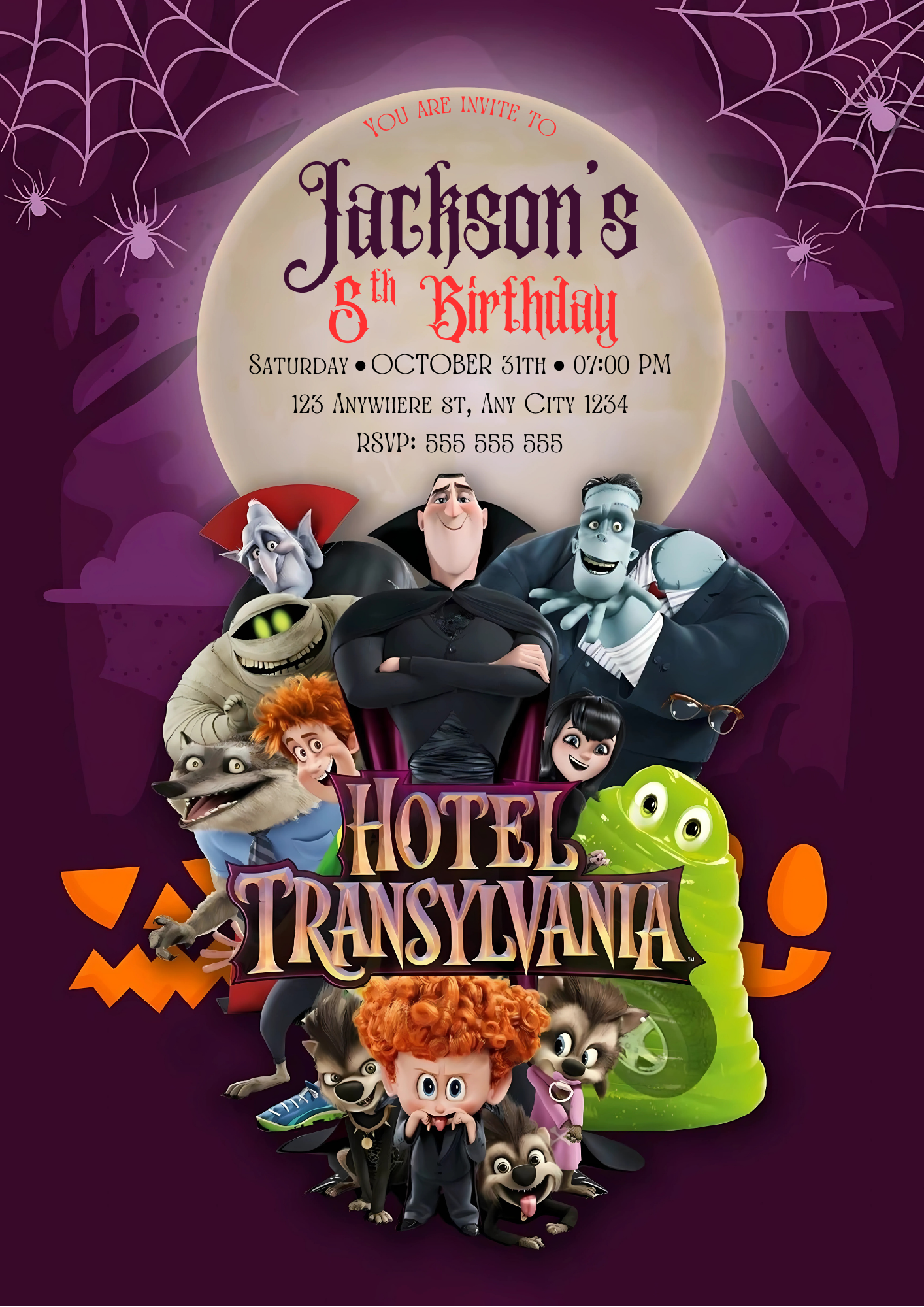 Hotel Transylvania Halloween Birthday Invitation - CreativeRino
