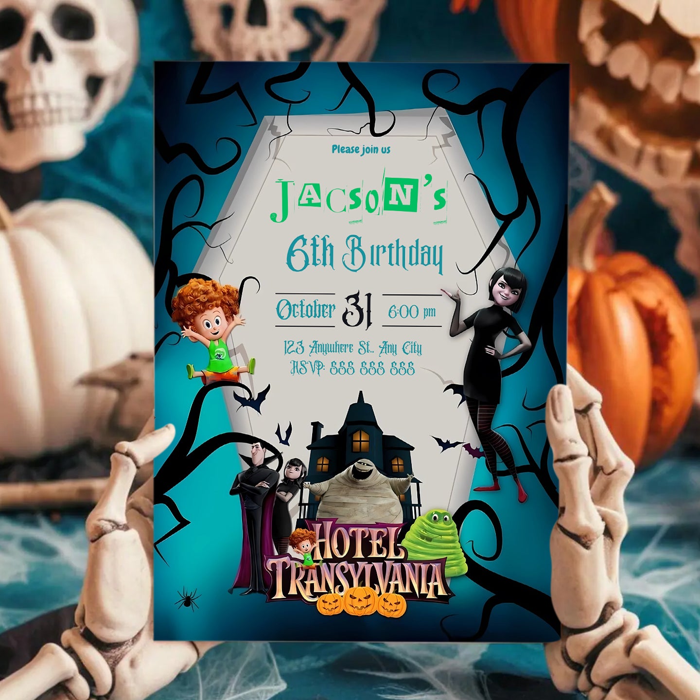 Hotel Transylvania Halloween Birthday Party Invitation - CreativeRino