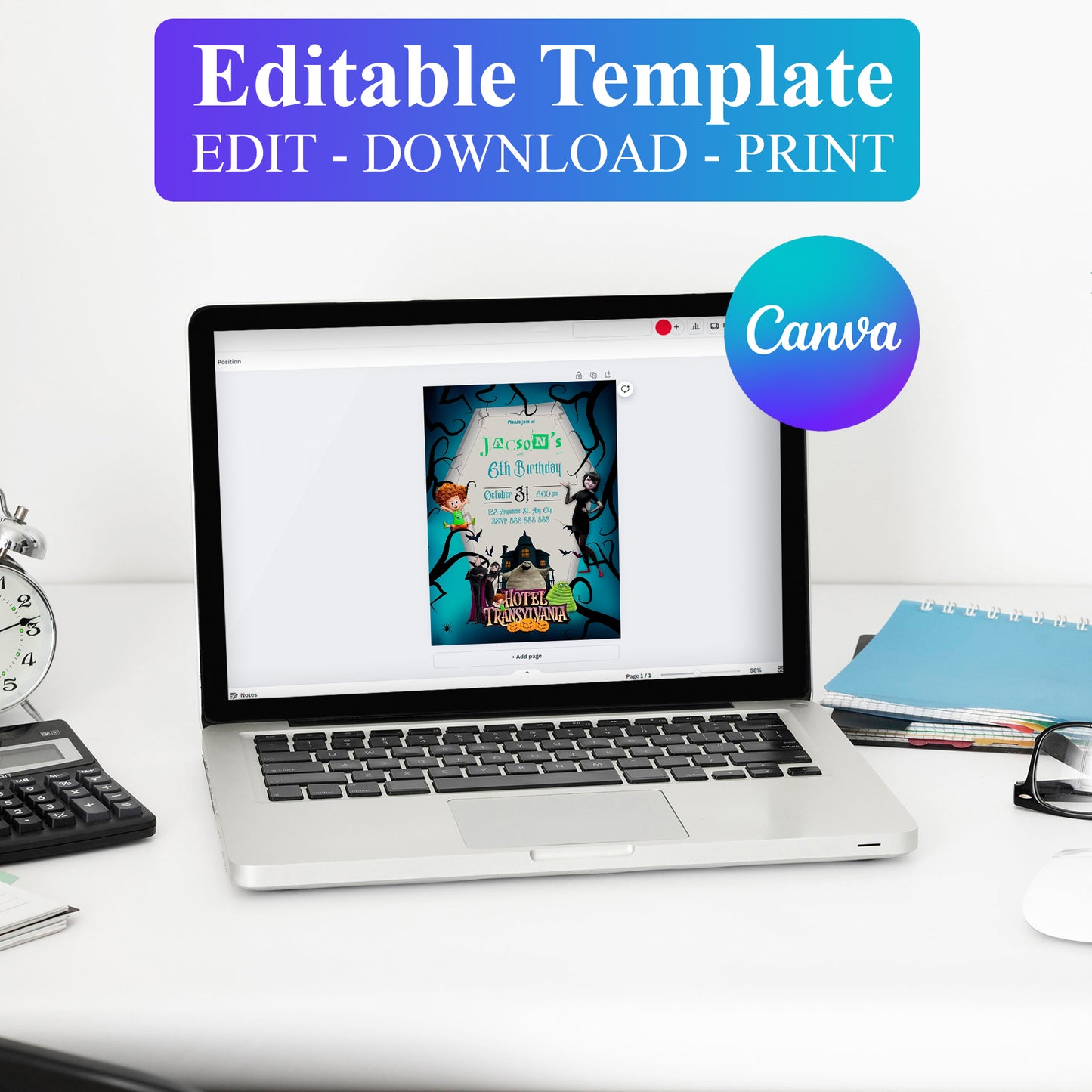 Hotel Transylvania Halloween Birthday Party Invitation - CreativeRino