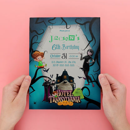 Hotel Transylvania Halloween Birthday Party Invitation - CreativeRino