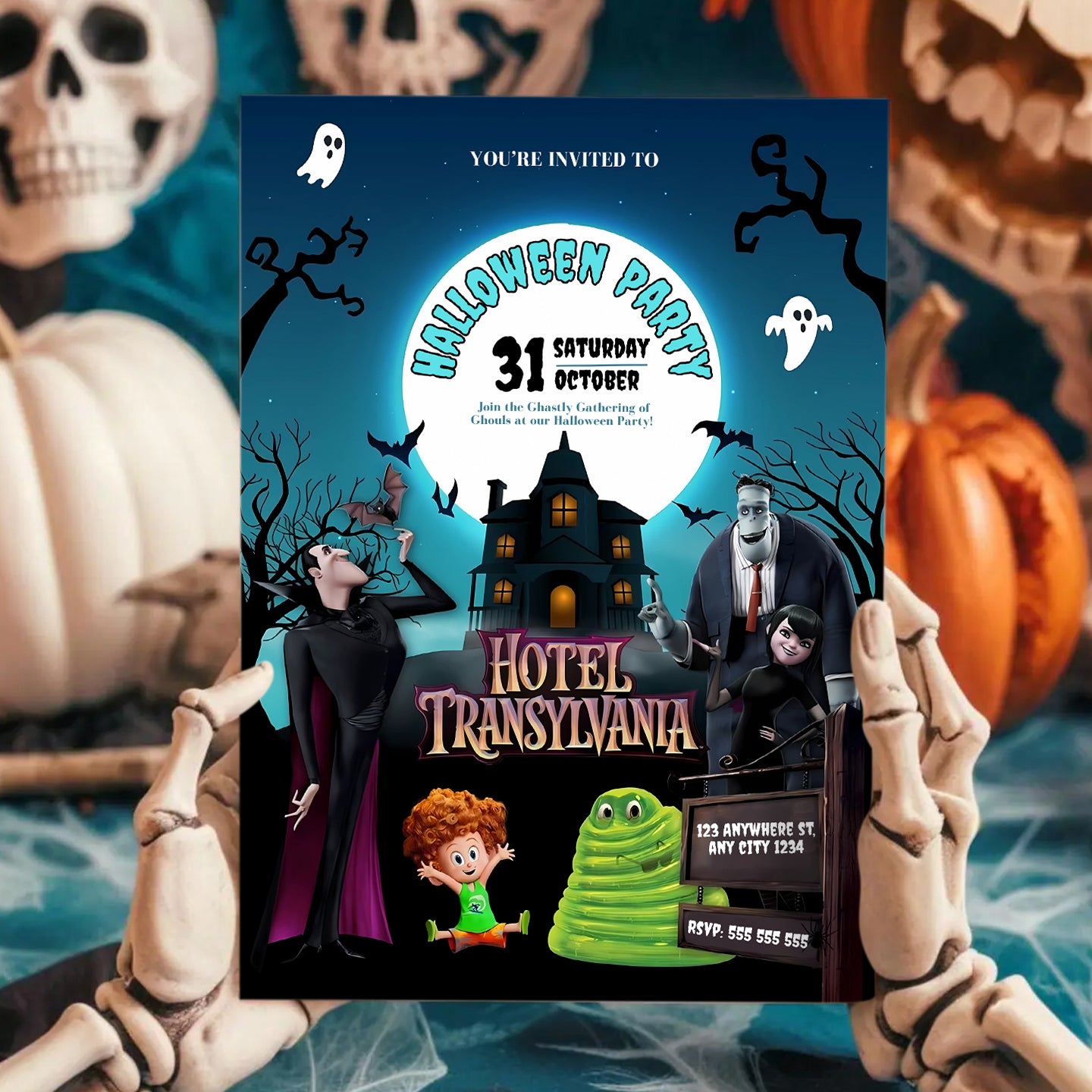 Hotel Transylvania Halloween Party Invitation - CreativeRino