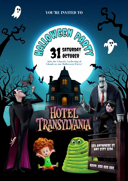 Hotel Transylvania Halloween Party Invitation - CreativeRino