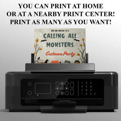 Calling All Monsters Halloween Invitation - CreativeRino